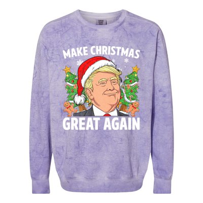 Funny Trump 2024 Make Christmas Great Again Colorblast Crewneck Sweatshirt