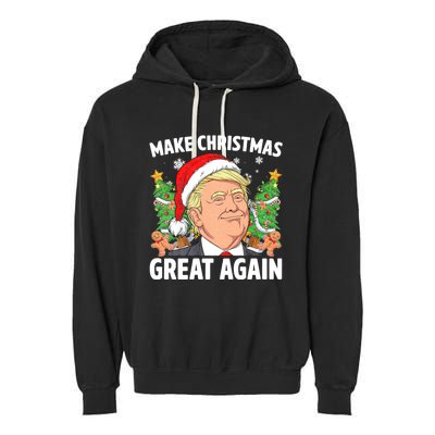 Funny Trump 2024 Make Christmas Great Again Garment-Dyed Fleece Hoodie