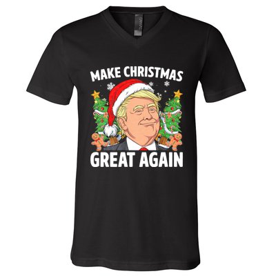 Funny Trump 2024 Make Christmas Great Again V-Neck T-Shirt