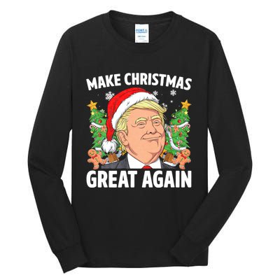 Funny Trump 2024 Make Christmas Great Again Tall Long Sleeve T-Shirt