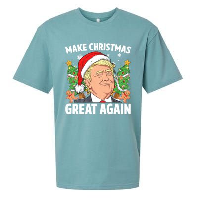 Funny Trump 2024 Make Christmas Great Again Sueded Cloud Jersey T-Shirt