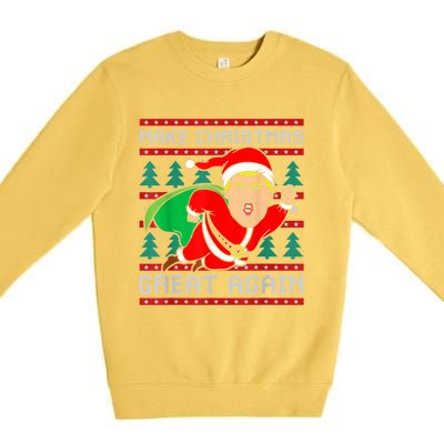 Funny Trump 2024 Make Christmas Great Again Ugly Sweater Cute Gift Premium Crewneck Sweatshirt