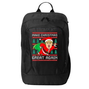 Funny Trump 2024 Make Christmas Great Again Ugly Sweater Cute Gift City Backpack