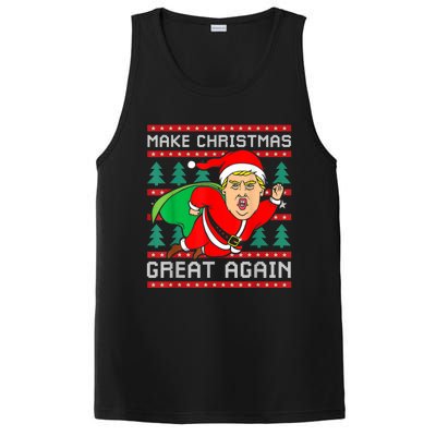 Funny Trump 2024 Make Christmas Great Again Ugly Sweater Cute Gift PosiCharge Competitor Tank