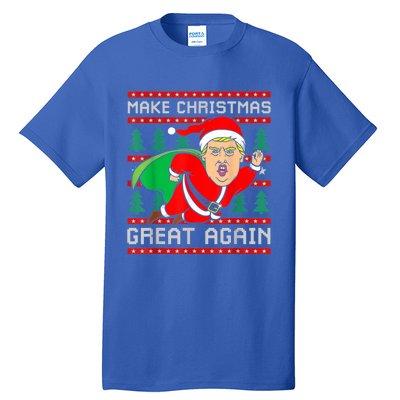 Funny Trump 2024 Make Christmas Great Again Ugly Sweater Cute Gift Tall T-Shirt