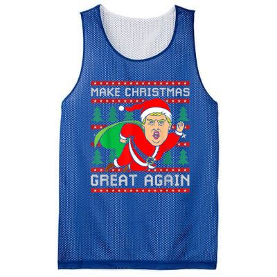 Funny Trump 2024 Make Christmas Great Again Ugly Sweater Cute Gift Mesh Reversible Basketball Jersey Tank