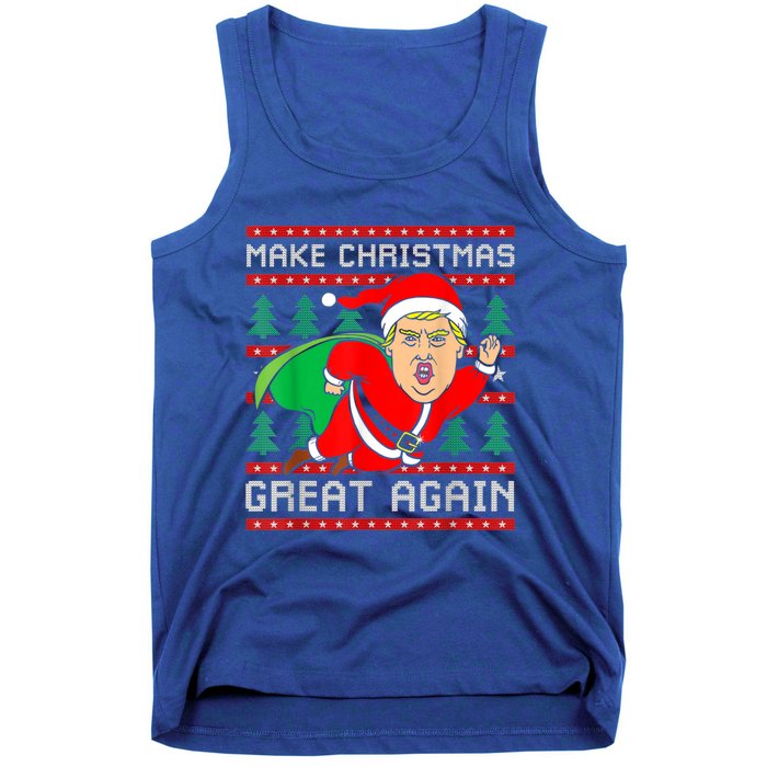 Funny Trump 2024 Make Christmas Great Again Ugly Sweater Cute Gift Tank Top