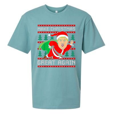 Funny Trump 2024 Make Christmas Great Again Ugly Sweater Cute Gift Sueded Cloud Jersey T-Shirt