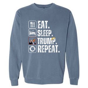 Funny Trump 2024 Take America Back American Flag Garment-Dyed Sweatshirt