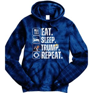 Funny Trump 2024 Take America Back American Flag Tie Dye Hoodie