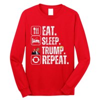 Funny Trump 2024 Take America Back American Flag Long Sleeve Shirt