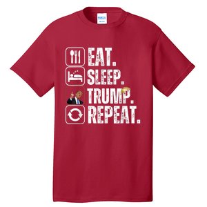 Funny Trump 2024 Take America Back American Flag Tall T-Shirt