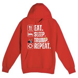 Funny Trump 2024 Take America Back American Flag Premium Pullover Hoodie