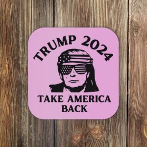 Funny Trump 2024 Take America Back Sunglasses Coaster