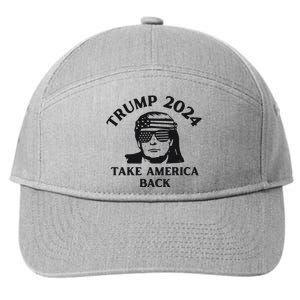 Funny Trump 2024 Take America Back Sunglasses 7-Panel Snapback Hat