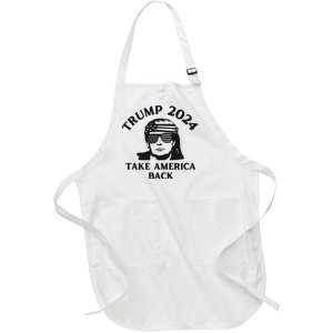 Funny Trump 2024 Take America Back Sunglasses Full-Length Apron With Pockets