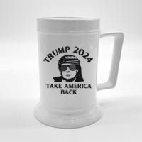 Funny Trump 2024 Take America Back Sunglasses Beer Stein