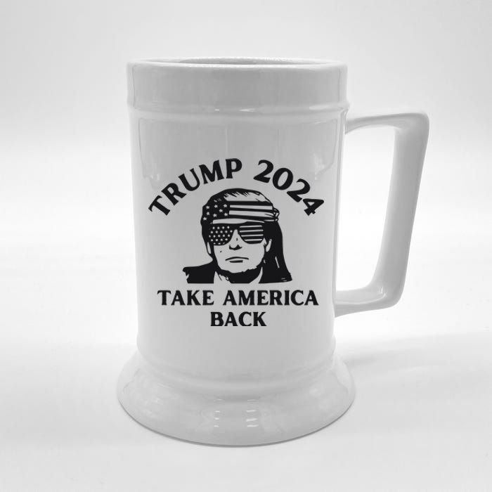 Funny Trump 2024 Take America Back Sunglasses Beer Stein