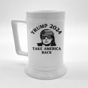 Funny Trump 2024 Take America Back Sunglasses Beer Stein