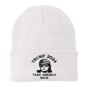 Funny Trump 2024 Take America Back Sunglasses Knit Cap Winter Beanie