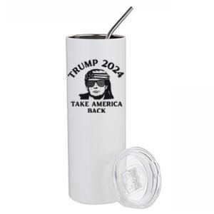 Funny Trump 2024 Take America Back Sunglasses Stainless Steel Tumbler