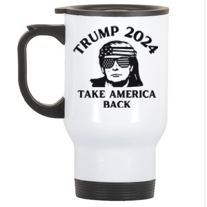 Funny Trump 2024 Take America Back Sunglasses Stainless Steel Travel Mug