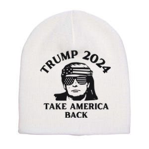 Funny Trump 2024 Take America Back Sunglasses Short Acrylic Beanie