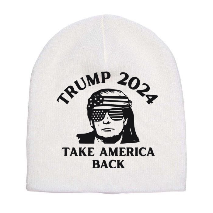 Funny Trump 2024 Take America Back Sunglasses Short Acrylic Beanie