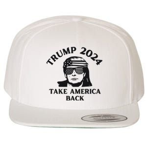 Funny Trump 2024 Take America Back Sunglasses Wool Snapback Cap