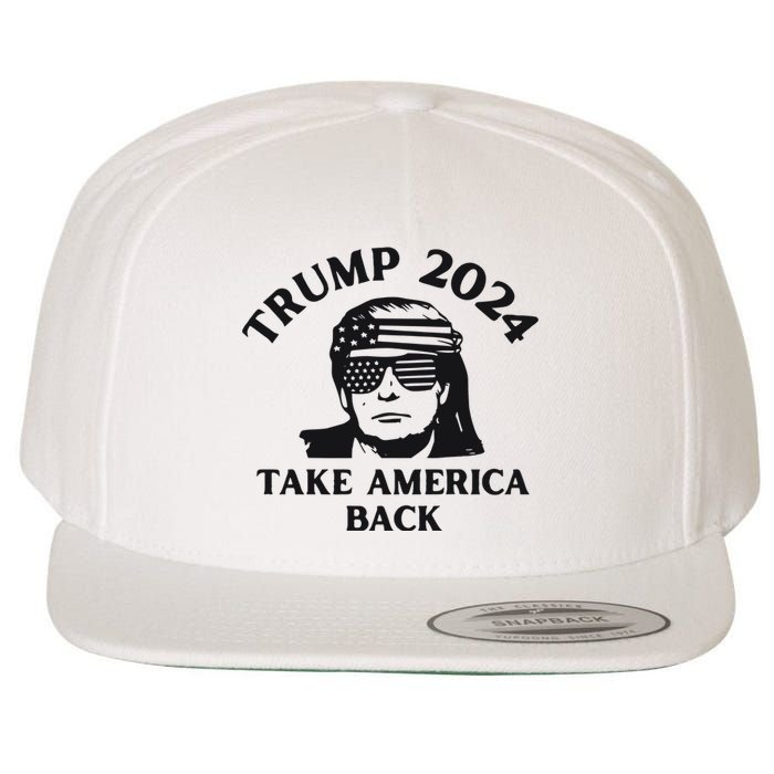 Funny Trump 2024 Take America Back Sunglasses Wool Snapback Cap