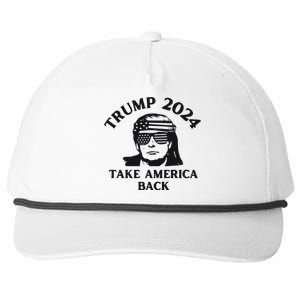 Funny Trump 2024 Take America Back Sunglasses Snapback Five-Panel Rope Hat