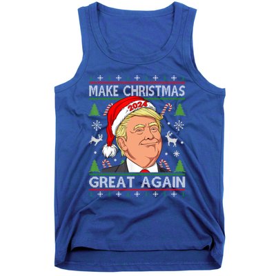 Funny Trump 2024 Make Christmas Great Again Ugly Sweater Funny Gift Tank Top