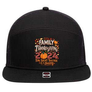 Family Thanksgiving 2024 Thanksgiving Crew Matching Group 7 Panel Mesh Trucker Snapback Hat