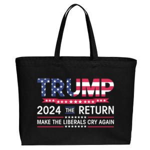 Funny Trump 2024 The Return Make Liberals Cry Again Election Gift Cotton Canvas Jumbo Tote