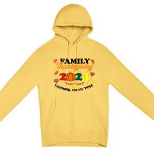 Family Thanksgiving 2024 Thankful For My Tribe Group Autumn Premium Pullover Hoodie