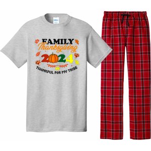 Family Thanksgiving 2024 Thankful For My Tribe Group Autumn Pajama Set