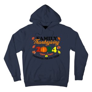 Family Thanksgiving 2024 Thankful For My Tribe Group Autumn Hoodie