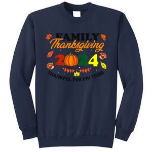 Family Thanksgiving 2024 Thankful For My Tribe Group Autumn Sweatshirt