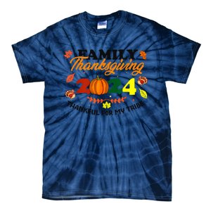 Family Thanksgiving 2024 Thankful For My Tribe Group Autumn Tie-Dye T-Shirt