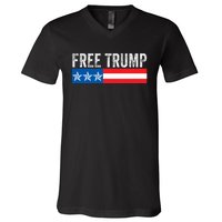 Free Trump 2024 Donald Trump USA Election V-Neck T-Shirt