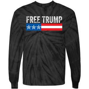 Free Trump 2024 Donald Trump USA Election Tie-Dye Long Sleeve Shirt