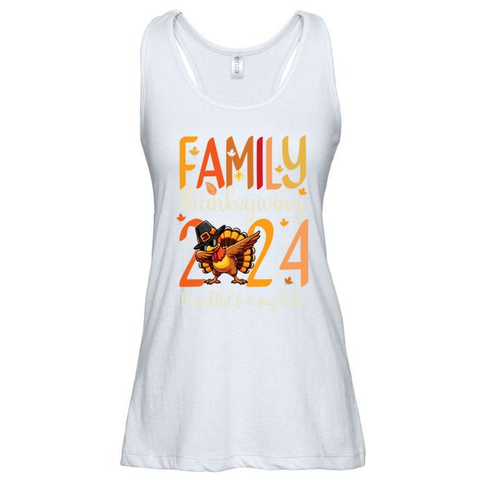 Family Thanksgiving 2024 Thankful For My Tribe Group Autumn Ladies Essential Flowy Tank