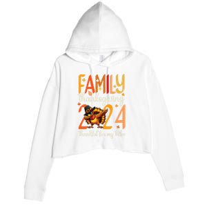 Family Thanksgiving 2024 Thankful For My Tribe Group Autumn Crop Fleece Hoodie