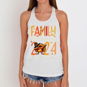 Family Thanksgiving 2024 Thankful For My Tribe Group Autumn Women's Knotted Racerback Tank