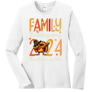 Family Thanksgiving 2024 Thankful For My Tribe Group Autumn Ladies Long Sleeve Shirt