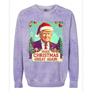 Funny Trump 2024 Make Christmas Great Again Ugly Colorblast Crewneck Sweatshirt