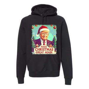 Funny Trump 2024 Make Christmas Great Again Ugly Premium Hoodie