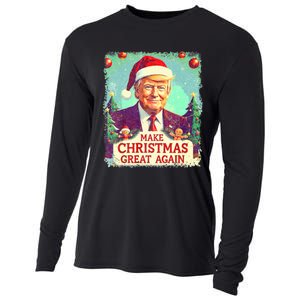 Funny Trump 2024 Make Christmas Great Again Ugly Cooling Performance Long Sleeve Crew