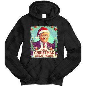 Funny Trump 2024 Make Christmas Great Again Ugly Tie Dye Hoodie