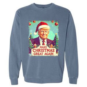 Funny Trump 2024 Make Christmas Great Again Ugly Garment-Dyed Sweatshirt